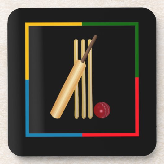 Cricket, Weide, Fledermaus und Ball, Getränkeuntersetzer (Vorderseite)