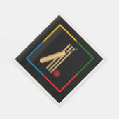 Cricket, Weide, Fledermaus und Ball, Serviette (Ecke)