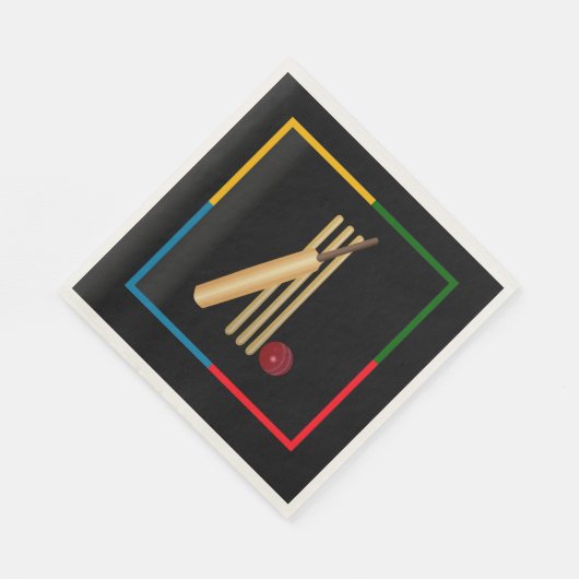 Cricket, Weide, Fledermaus und Ball, Serviette (Ecke)