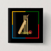 Cricket, Weide, Fledermaus und Ball, Vorlage Button (Vorderseite)