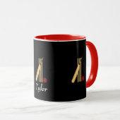 Cricket-, Weide-, Fledermaus- und Ballvorlage Tasse (VorderseiteRechts)
