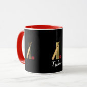 Cricket-, Weide-, Fledermaus- und Ballvorlage Tasse (Vorderseite Links)