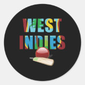 Cricket West Indies Flag T Ll  Runder Aufkleber (Vorderseite)