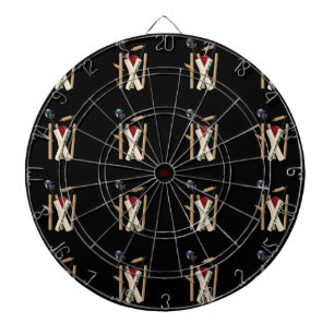 Cricket-Wickel, -Fledermäuse und -Ball, Dartscheibe