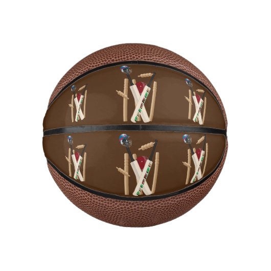 Cricket-Wickel, -Fledermäuse und -Ball, Mini Basketball (Vorderseite)