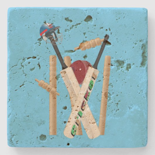 Cricket-Wickel, Helm, Fledermäuse und Ballast, Steinuntersetzer (Vorderseite)