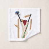 Cricket-Wickel und Ball, Badetuch-Set Badhandtuch Set (Waschlappen)