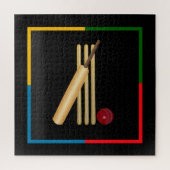 Cricket, wicket, bat and ball,  puzzle (Vertikal)