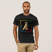 Cricket, wicket, bat and ball, T-Shirt (Vorne ganz)