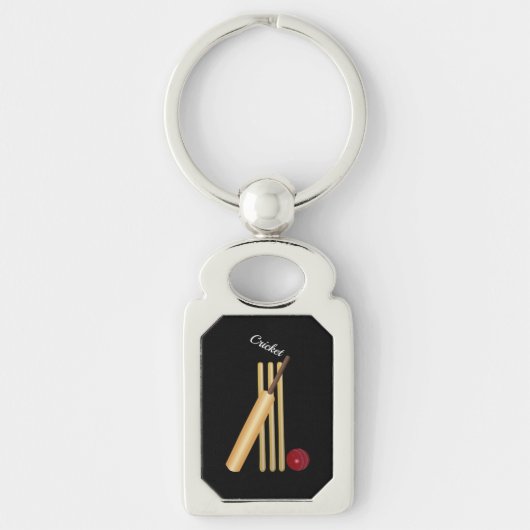Cricket - Wicket, Bat und Ball Schlüsselanhänger (Vorderseite)