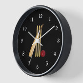 Cricket - Wicket, Bat und Ball Uhr (Winkel)