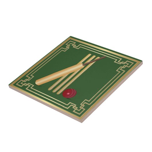 Cricket-Wicket, Fledermaus und Ball Fliese (Seite)