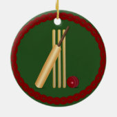 Cricket - Wicket, Fleet und Ball, beliebtes Design Keramik Ornament (Hinten)