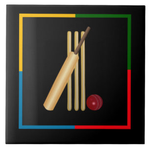 Cricket, Wicket, Schläger und Ball, Fliese