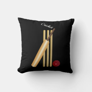 Cricket - Wicket, Schläger und Ball Kissen