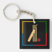 Cricket, Wicket, Schläger und Ball,  Schlüsselanhänger (Vorderseite)