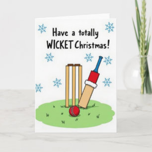Cricket Wicket Weihnachtskarte Karte