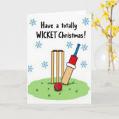 Cricket Wicket Weihnachtskarte Karte (Gelbe Blume)