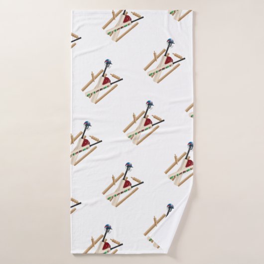 Cricket Wickets und Ball, Badehandtuch (Badehandtuch)