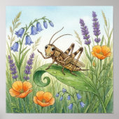 Cricket Winzige Insekten Kinderzimmer Poster (Vorne)