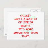Cricket-Witz Postkarte (Vorne/Hinten)