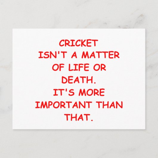 Cricket-Witz Postkarte (Vorderseite)