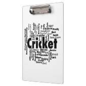 Cricket Word Cloud Klemmbrett (Links)