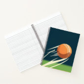 Cricketball in dynamischer Bewegung Notizblock (Innenseite)