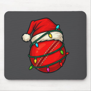 Cricketball mit Santa-Hut Lustiges Weihnachten Xma Mousepad