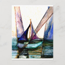 CricketDiane Sailboat Abstrakt 1 Segeln Postkarte