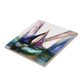 CricketDiane Segelboot-abstraktes 1 Segeln Fliese (Seite)