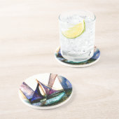 CricketDiane Segelboot-abstraktes 1 Segeln Sandstein Untersetzer (Seite)