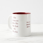 Cricketeers - besonders angefertigt - mit Namen Zweifarbige Tasse (Vorderseite Links)