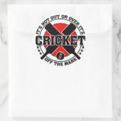 Cricketer ist vom Mark Cricket abgeschnitten Runder Aufkleber (Tasche)