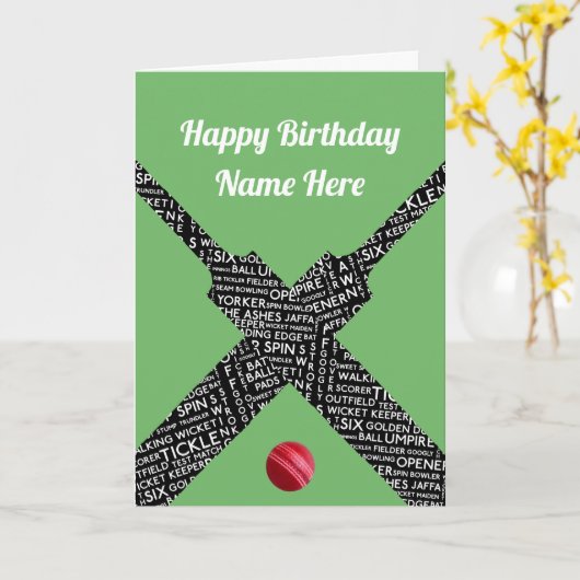 Cricketing anpassbarer Ereignisse oder Empfänger Karte (Gelbe Blume)