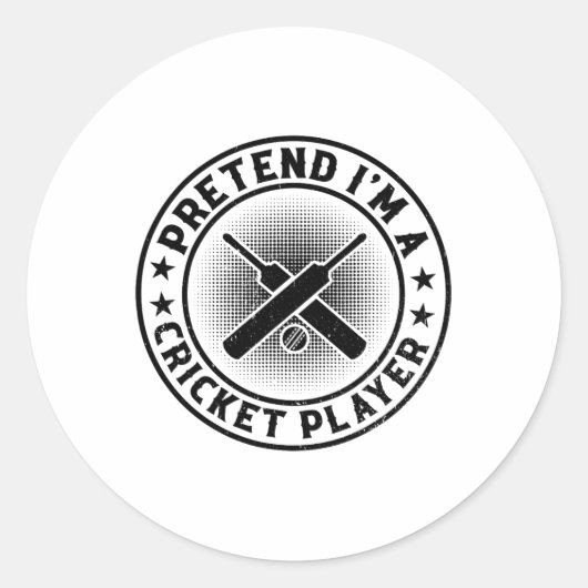 Cricketing Cricket Game - Pretend I'm A Cricket Pl Runder Aufkleber (Vorderseite)