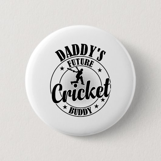 Cricketing Cricket Player - Daddy's Future Cricket Button (Vorderseite)