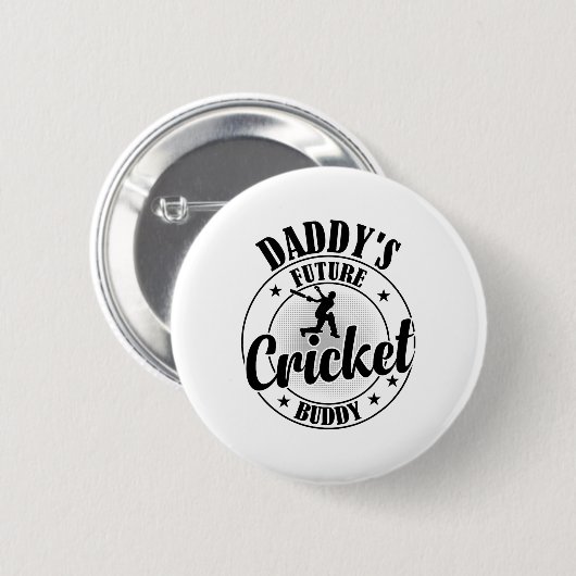 Cricketing Cricket Player - Daddy's Future Cricket Button (Vorne & Hinten)