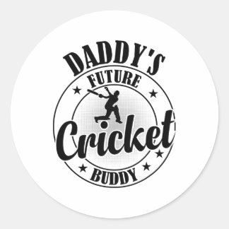 Cricketing Cricket Player - Daddy's Future Cricket Runder Aufkleber