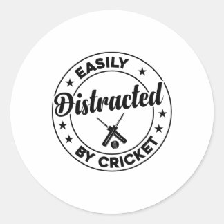 Cricketing Cricket Player - Easily Distracted By C Runder Aufkleber