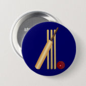 Cricketspiel, Schläger und Ball, Button (Vorne & Hinten)