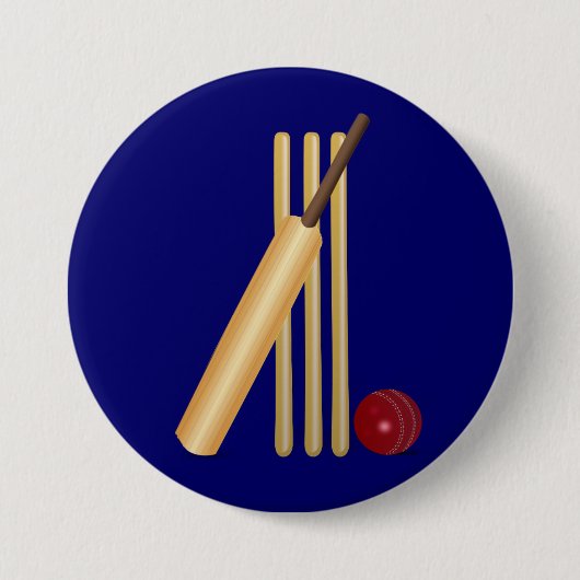 Cricketspiel, Schläger und Ball, Button (Vorderseite)