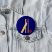 Cricketspiel, Schläger und Ball, Button (Beispiel)