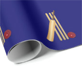 Cricketspiel, Schläger und Ball, Geschenkpapier (Rolleneckpunkt)