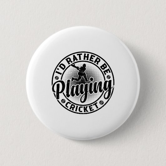 Cricketspielender Cricketspieler - Ich würde liebe Button (Vorderseite)