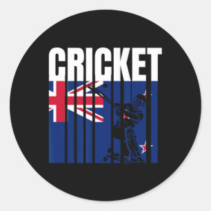 Cricketspieler 4  runder aufkleber