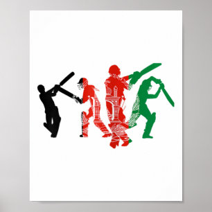 Cricketspieler Afghanistan-Flagge Poster