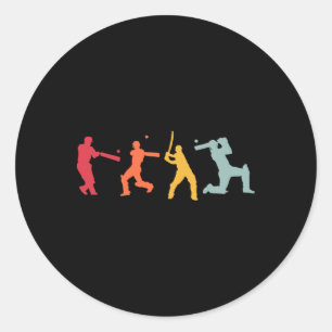 Cricketspieler Cricket Sport Vintage Cricket 3 Runder Aufkleber