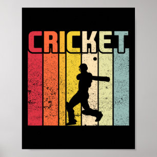 Cricketspieler Cricket Sport Vintage Cricket 6  Poster