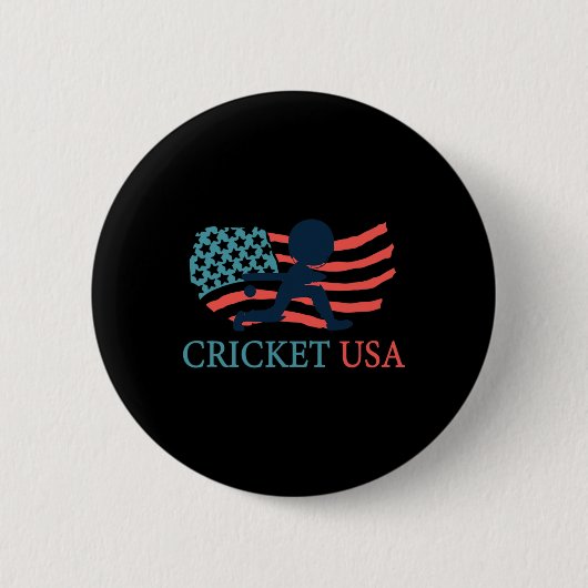 Cricketspieler Cricket Usa Team Trainer Amerikanis Button (Vorderseite)